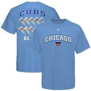 MLB Majestic Chicago Cubs Light Blue Cooperstown Winning Results T 