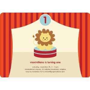  King of the Big Top Tent, Lion Birthday Party Invitations 