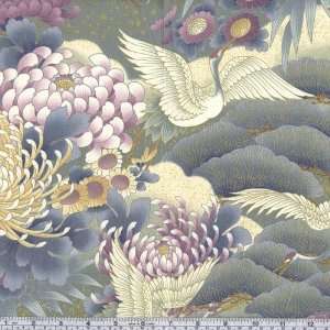  45 Wide Nara Gardens Lotus Blossoms Teal Fabric By The 