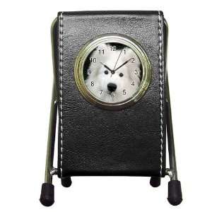  Samoyed Puppy Dog Pen Holder Desk Clock X0760 Everything 