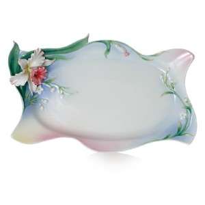 Exquisite Franz Porcelain Tea for Two Orchid Tray NIB  