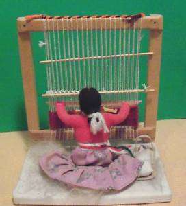 Navajo Weaver Doll, with loom, baby  