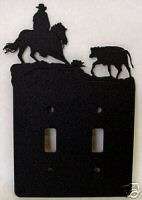 Cutting Horse Rodeo Calf Double Switch Cover Plate  