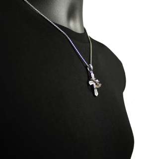 CLEAR CUBIC CROSS WITH GOLDEN CROWN RING PENDANT WITH 19 CHAIN 