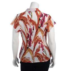   by Milano Womens Plus Size Hibiscus Crinkle Blouse  