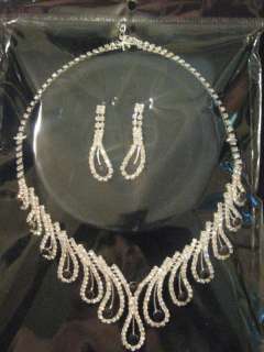 Brilliant Crystal Teardrop Bib Necklace & Earrings*NEW  