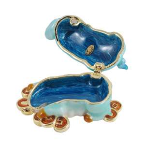 Whimsical Rich Pig Trinket Box w/Swarovski crystals  
