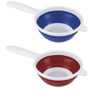   Store Flat Collapsible Hand Colander / Strainer