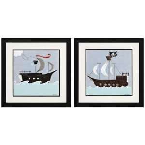  Set of Two Avast & Ahoy Framed Wall Art