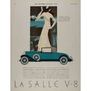  1931 Ad Cadillac LaSalle V 8 Convertible Coupe Art Deco 