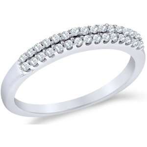   Womens Two Row Wedding or Anniversary Ring Band (1/5 cttw) Jewelry