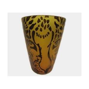  Vase   Leopard Face amb/blk