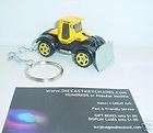 tractor plow construction front end loader yellow keyring keychain 