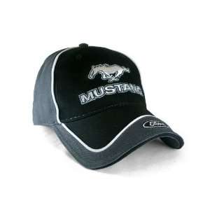  Ford Mustang Gray and Black Hat with Brim Emblem 