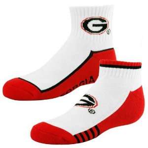  Georgia Bulldogs Youth White Red Two Pack Socks Sports 