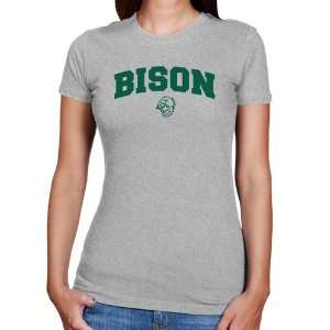 NCAA North Dakota State Bison Ladies Ash Logo Arch Slim Fit T shirt 