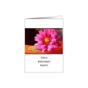  70th Birthday Party Invitation, Pink Dahlia Card Toys 
