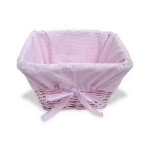  Nursery Basket 2 Pack Pink with Pink Gingham Liner Baby