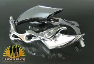 Chrome Flame Billet Blade Motorcycle Scooter ATV Mirror  