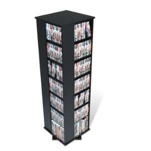  Black 4 Sided Large Spinning Multimedia Storage Tower 