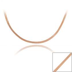   Rose Gold Over Sterling Silver 24 inch Herringbone Chain Necklace