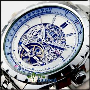 NEW Automatic Mechanical Men Stainless Steel Hollow Fashion Luminous 