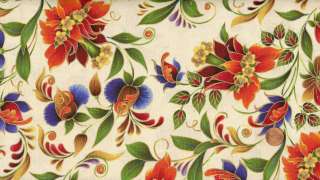KIEV ALLOVER FLORAL ON IVORY QUILT/SEW FABRIC  