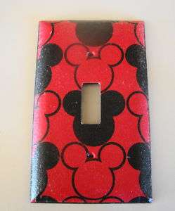 Red and Black Mickey Mouse Light Switch Cover Plate  