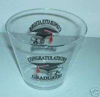 Graduation Party Cups 9 oz Plastic  
