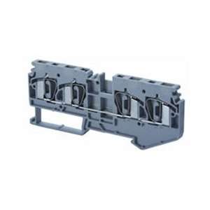 Terminal Block, Spring Clamp, Double, 22 12 AWG, Gray  