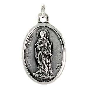   Matthew Medal Pendant (w/ 18 Silver Chain) 15/16 X 5/8 (24 mm X 16