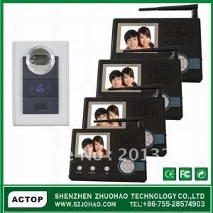  promotion wireless video door phone with 4screens Camera 