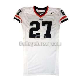  White No. 27 Game Used Illinois Nike Football Jersey (SIZE 