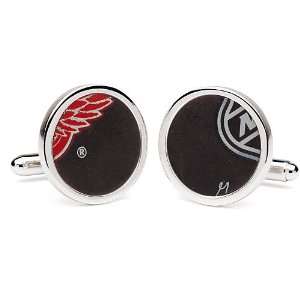   Wings Nhl Authentic Game Used Puck Round Cuff Links