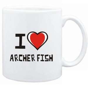 Mug White I love Archer Fish  Animals 