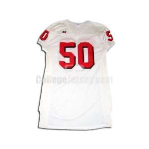   White No. 50 Game Used Utah Russell Football Jersey