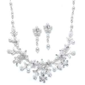  Gorgeous Bridal Necklace w/ Matching Earrings Set 005SBL 