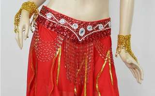 New High Quality Belly Dance Costum Handmade Hip Scarf Belt 6 colour