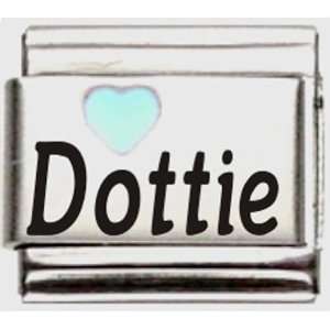  Dottie Light Blue Heart Laser Name Italian Charm Link 