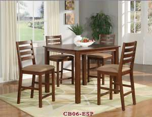 PC SQUARE COUNTER HEIGHT DINING SET TABLE 4 STOOLS  