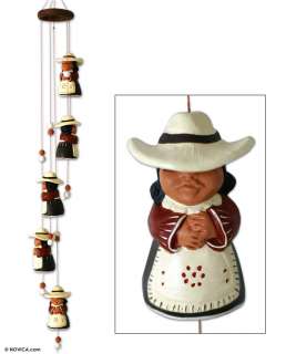 Arequipa Women Ceramic Handmade Windchimes Mobile Peru  