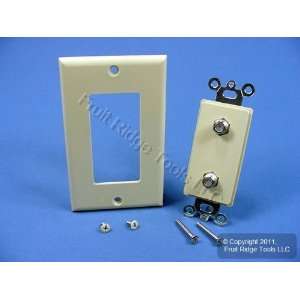  Leviton Ivory Decora Dual Coaxial Video Cable Jack Wall Plate 