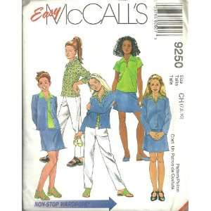   Top, Pants And Skirt (Easy McCalls Sewing Pattern 9250, Size7,8,10