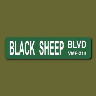 BLACK SHEEP BLVD 6x24 Metal Street Sign USMC VMF 214  