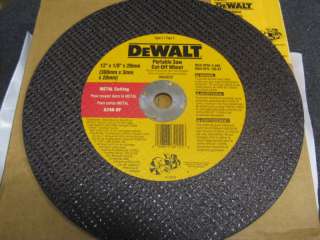 DeWalt 12 Metal Steel Cutoff Disc Wheels Blades  