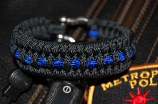 Police Thin Blue Line paracrd Survival bracelet  
