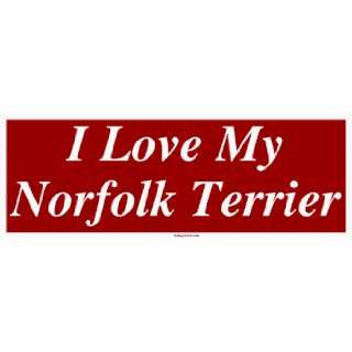  I Love My Norfolk Terrier Bumper Sticker Automotive