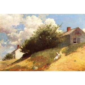  Oil Painting Houses on a Hill Winslow Homer Hand Painted 