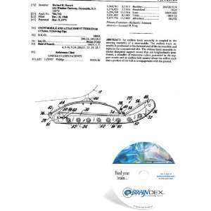   NEW Patent CD for SNOWMOBILE AND ATTACHMENT THEREFOR 