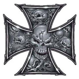Pilot Automotive LT 00129 Gray Skull Cross Graphic Lethal Threat Decal